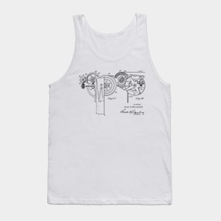 Automatic Bowling Mechanism Vintage Patent Hand Drawing Tank Top